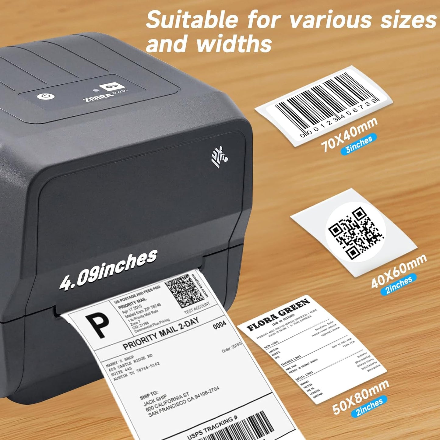 ZEBRA BARCODE PRINTER  DT+TT ZD220